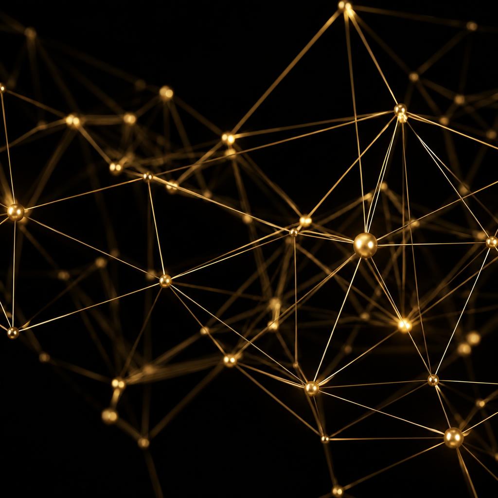 Abstract gold network lattice